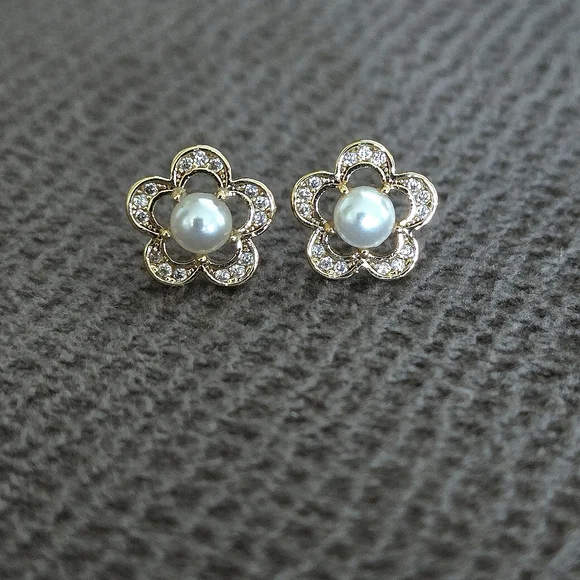 Kate Spade♠️ "Jeweled Stencil" Faux Pearl Earrings - NIB - Picture 9 of 16